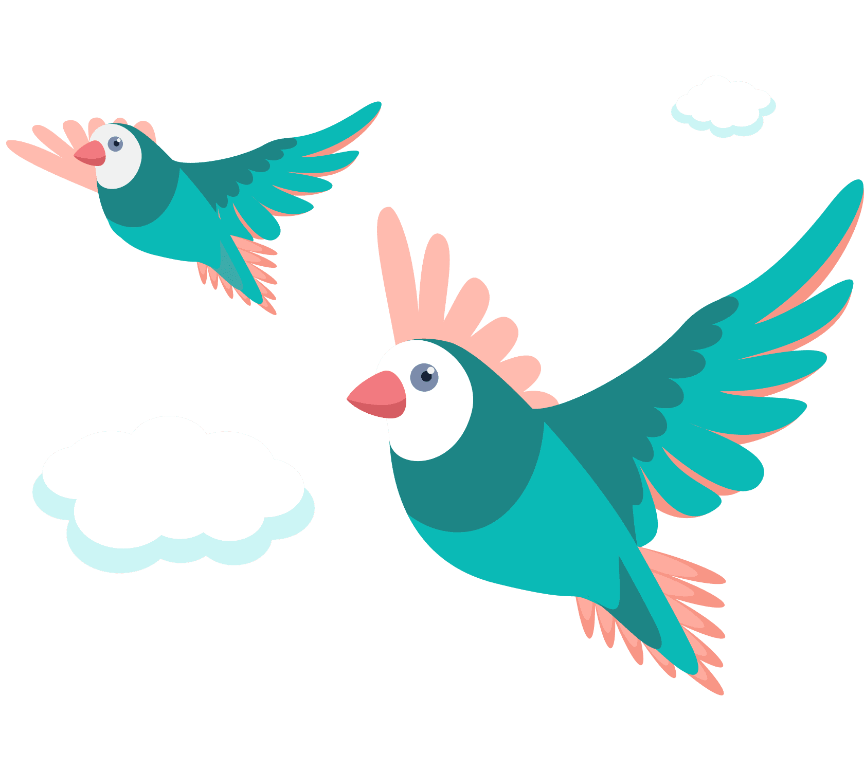 Illustration of flying birds.